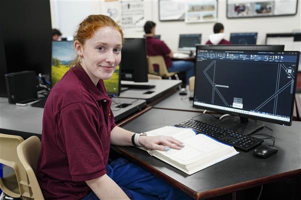 Architecture and Construction Engineering students working on computers 